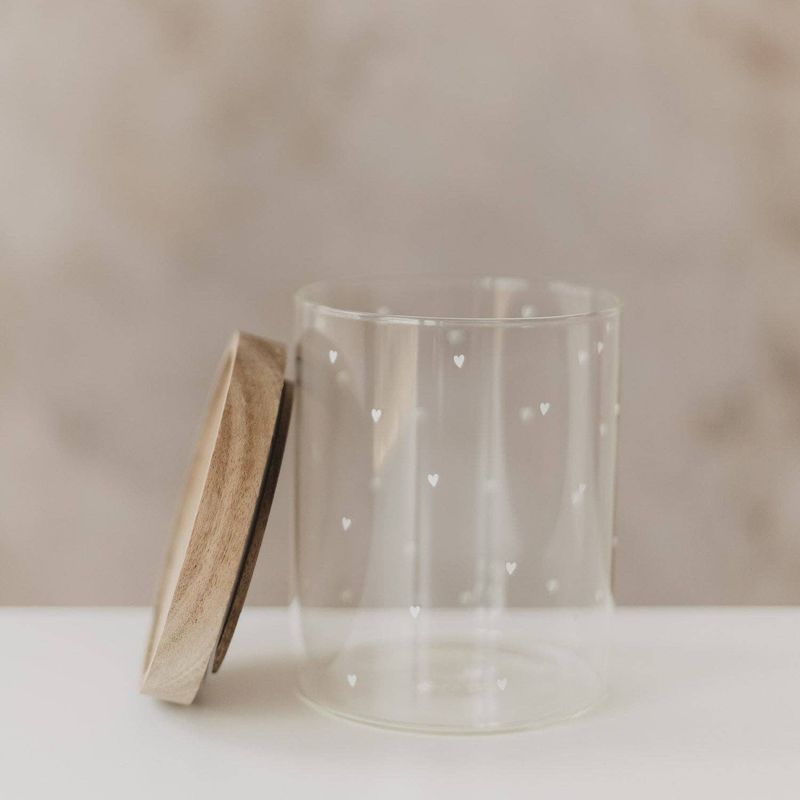 Bocal de conservation Cœurs 13 cm blanc