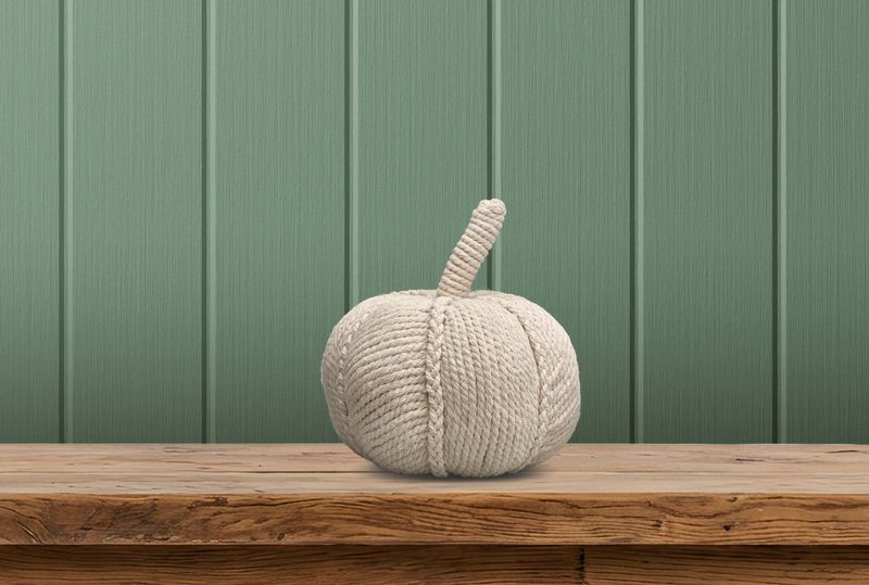 Petite citrouille en corde crème