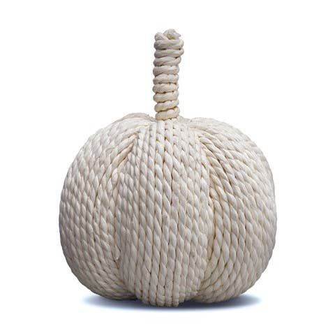 Grande citrouille en corde blanche