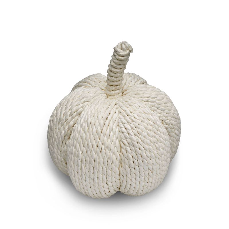Grande citrouille en corde blanche