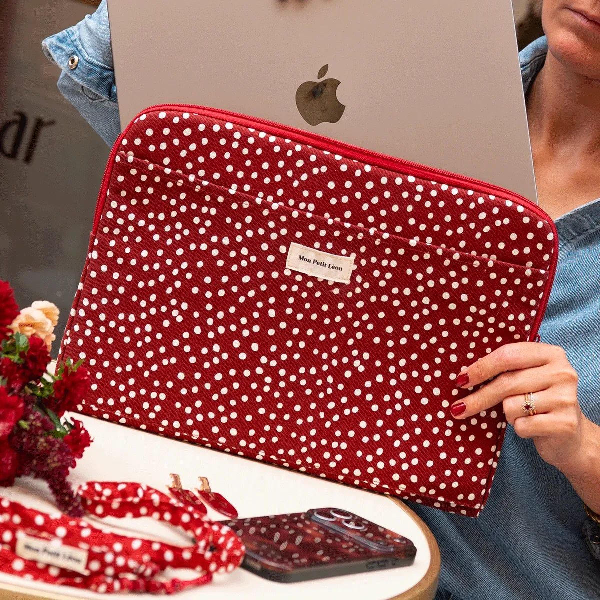 Housse d'ordinateur - Faon cherry