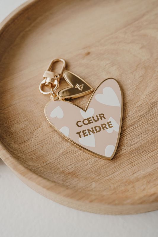 Porte clé émaillé cœur - Tendre
