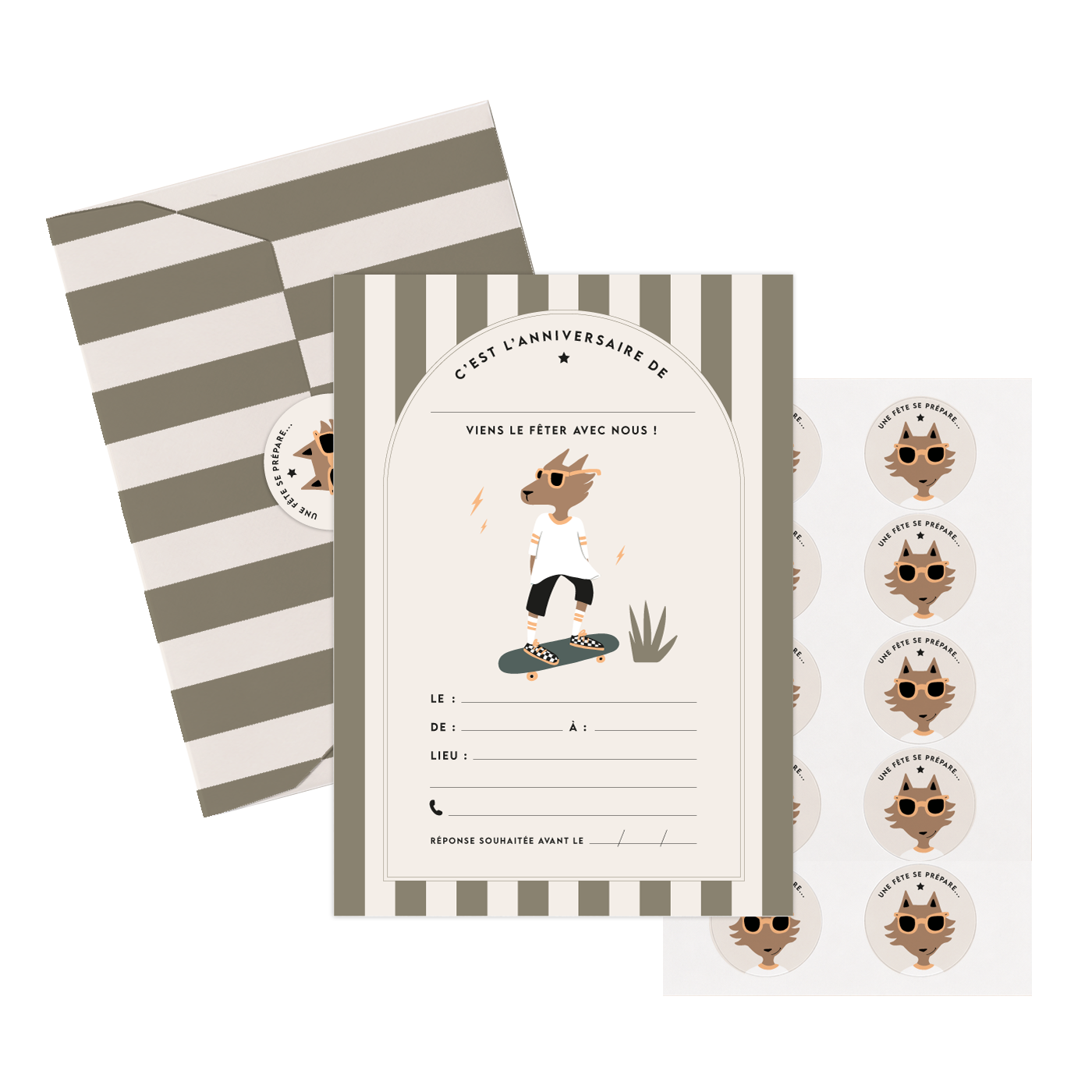 Set d’invitations anniversaire - renard Max
