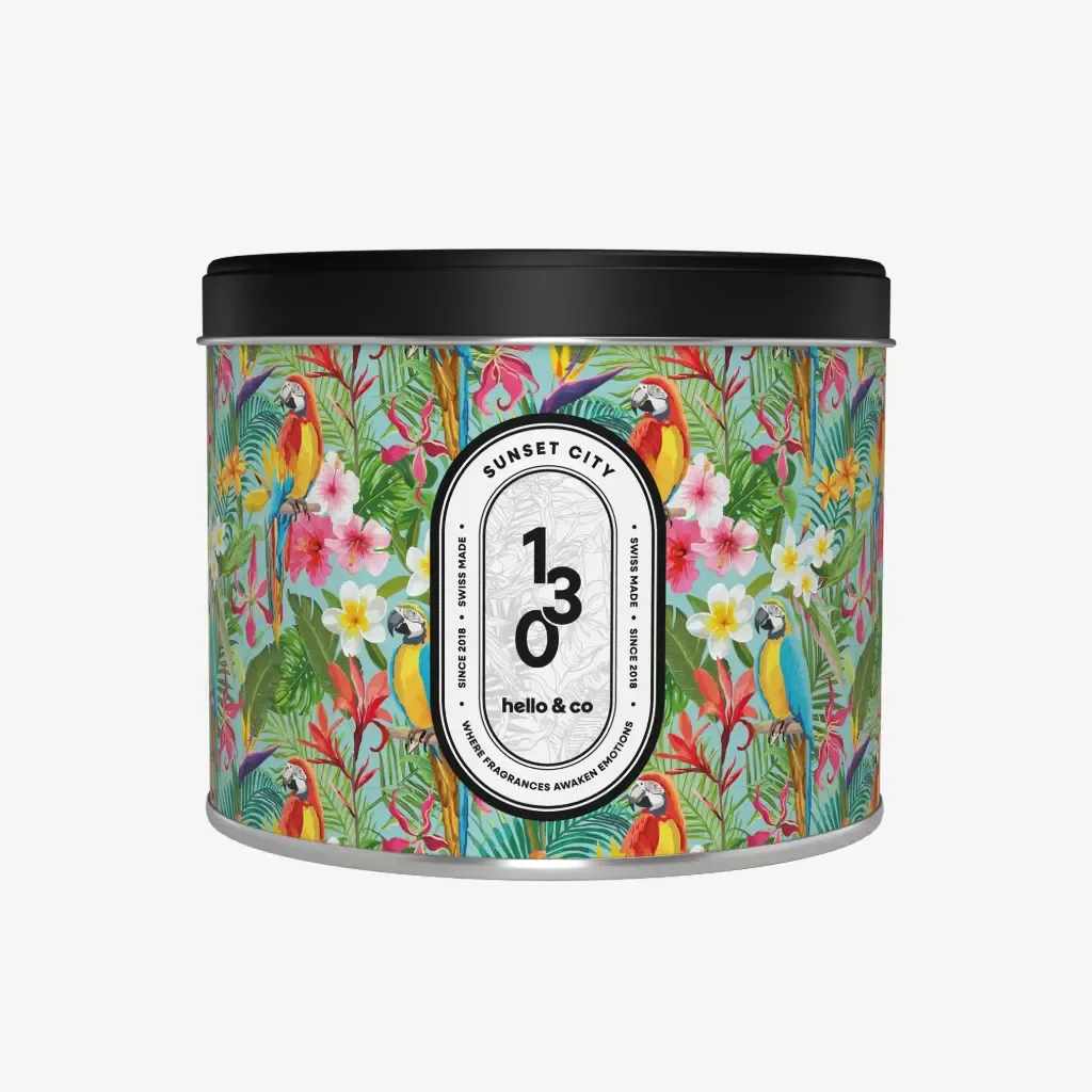 Bougie Hello Candle - N°130 Sunset City, Format: 3 mèches (500ml)