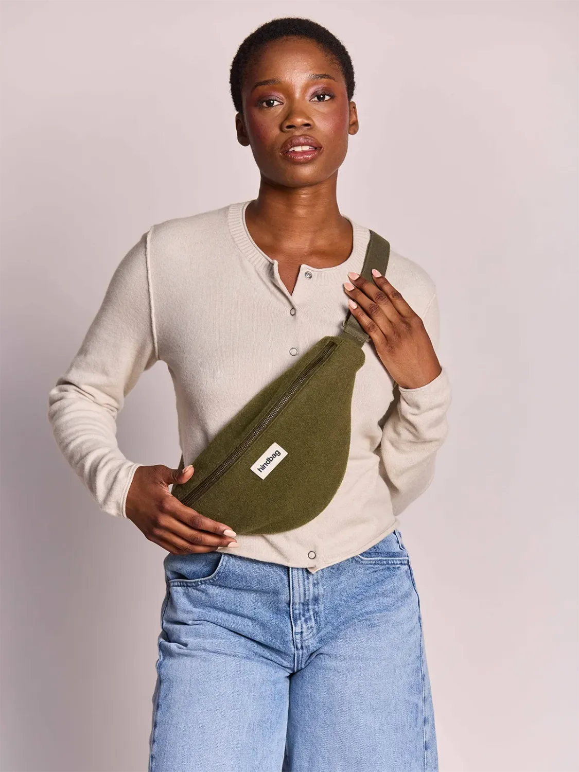 Banane Olivia - effet lainé khaki