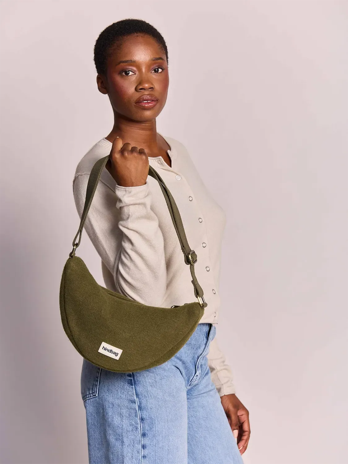 Sac Andrea - effet lainé khaki