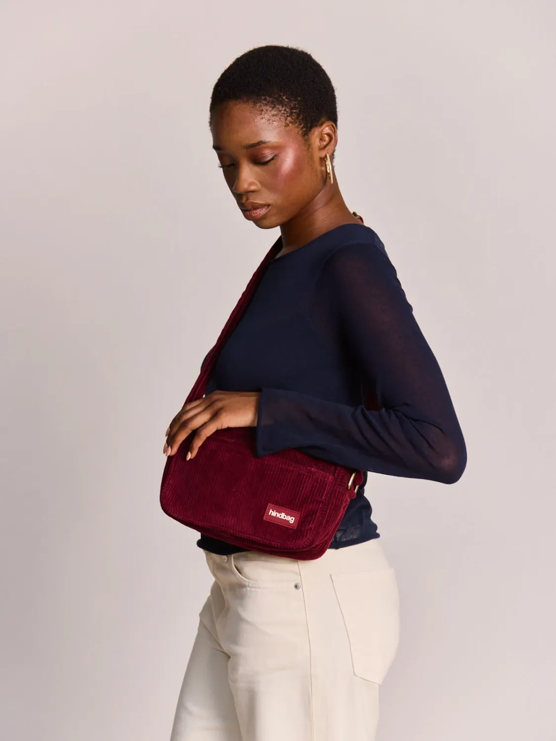 Sac bandoulière Nino - Velours bordeaux