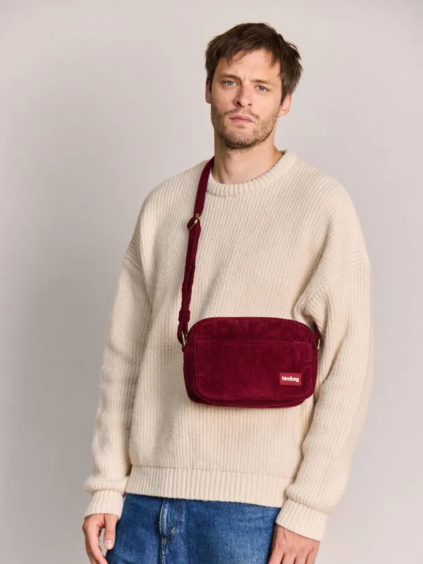 Sac bandoulière Nino - Velours bordeaux