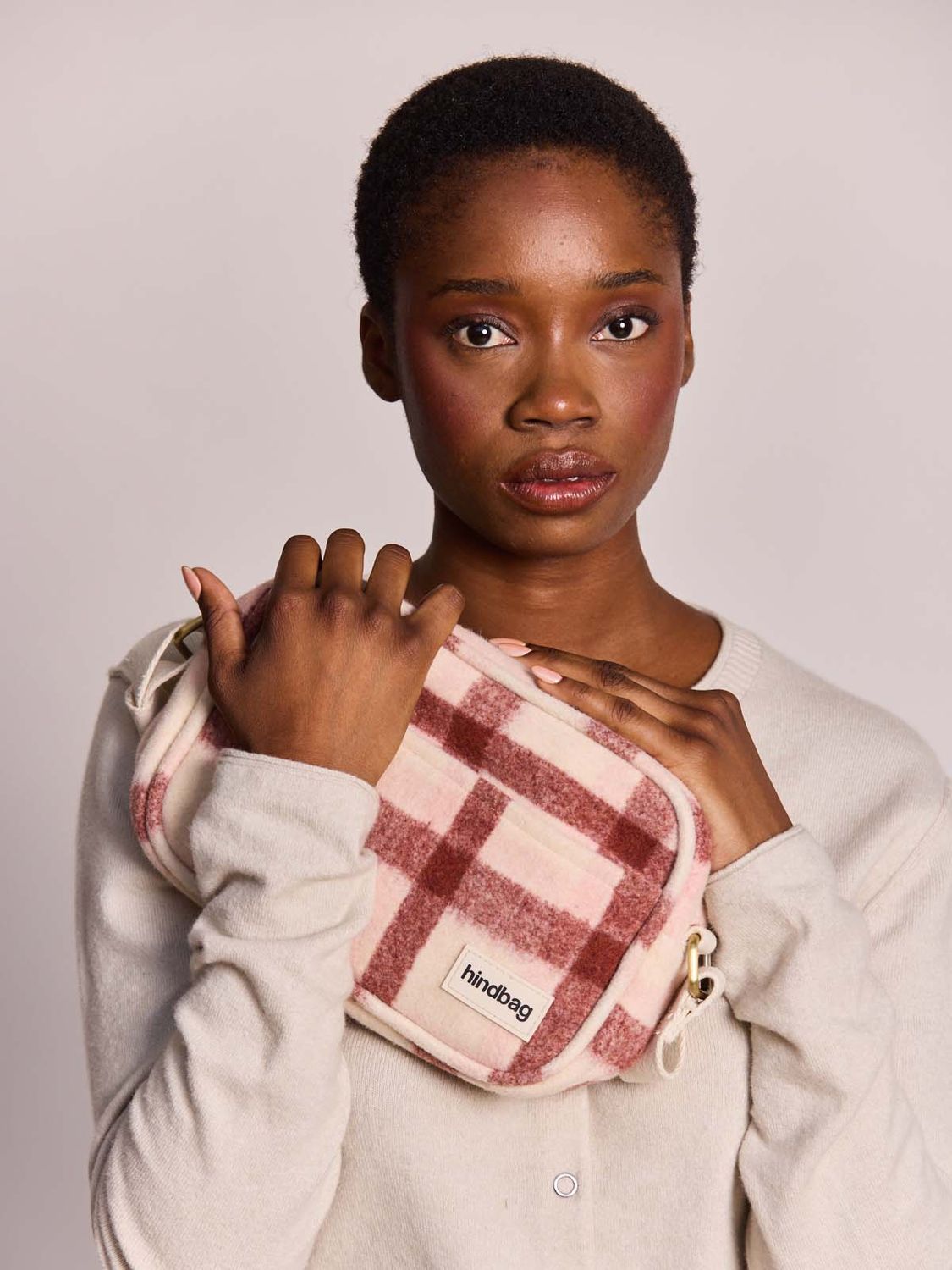 Sac bandoulière Nino - Tartan rose