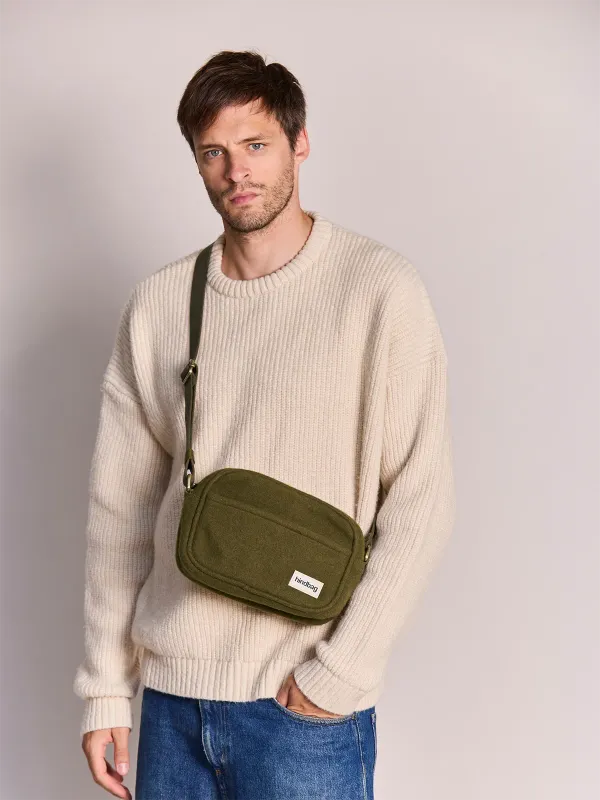 Sac bandoulière Nino - effet lainé khaki