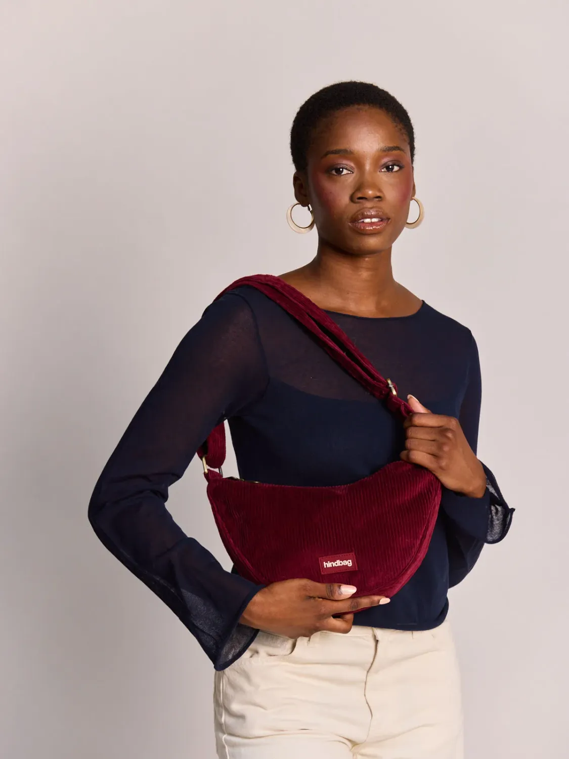 Sac Andrea - Velours bordeaux