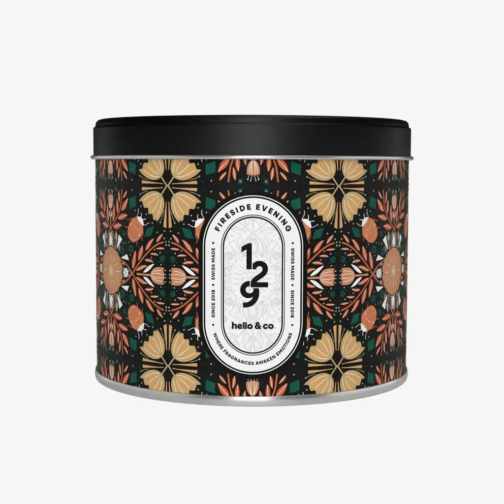 Bougie Hello Candle - N°129 Fireside Evening, Format: 3 mèches (500ml)