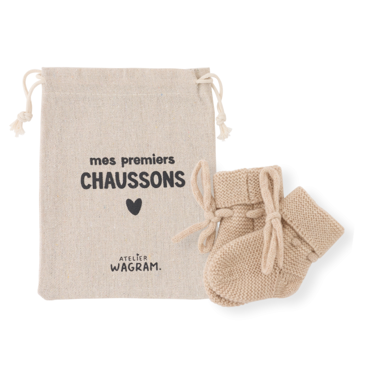 Chaussons tricotés - Sable