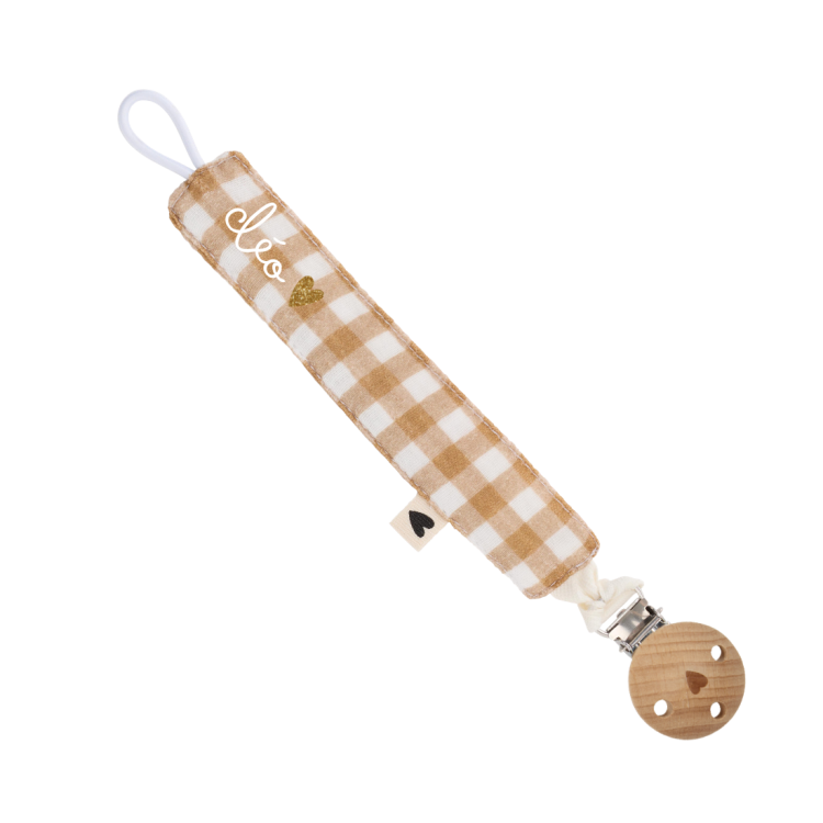 Attache tétine - Gaze Vichy "Mini nous"