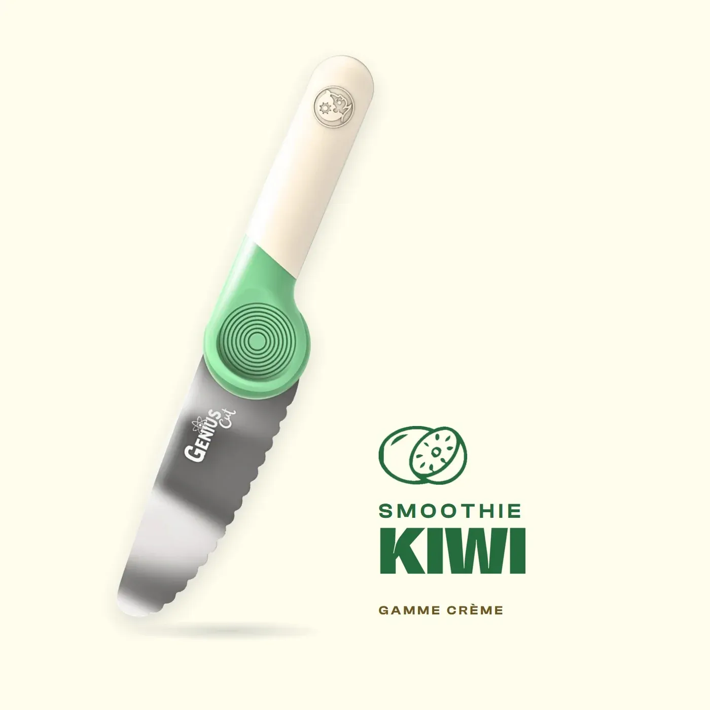 Son tout premier COUTEAU ÉDUCATIF GENIUS CUT, Couleur: SMOOTHIE KIWI