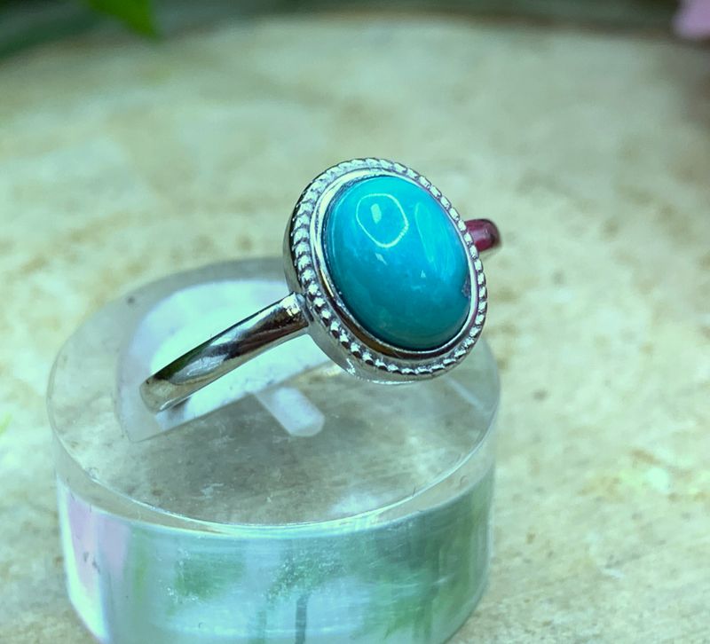 Turquoise Bague ajustable acier inoxydable