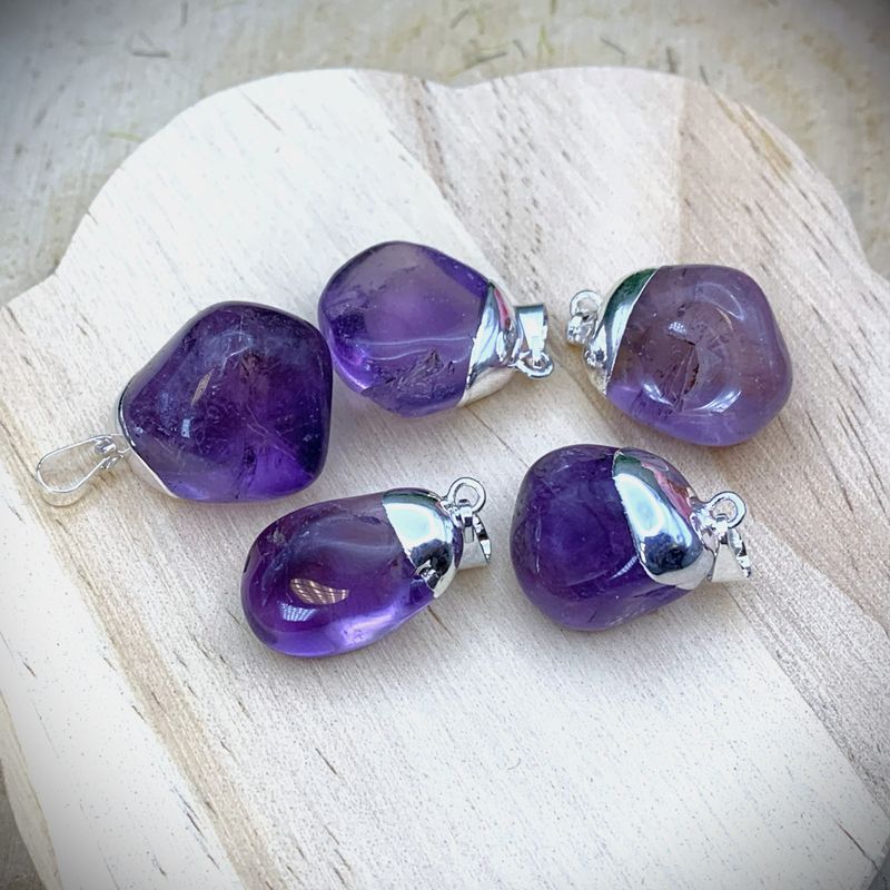 Améthyste pendentif Bélière