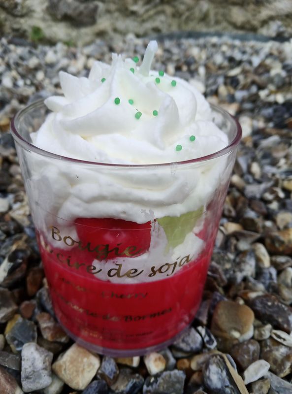 Bougie pâtissière cerise