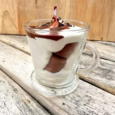 Bougie tasse chocolat noisette