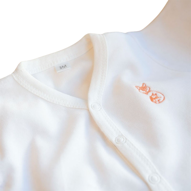 PYJAMA NAISSANCE VELOURS BLANC - 100% COTON BIO