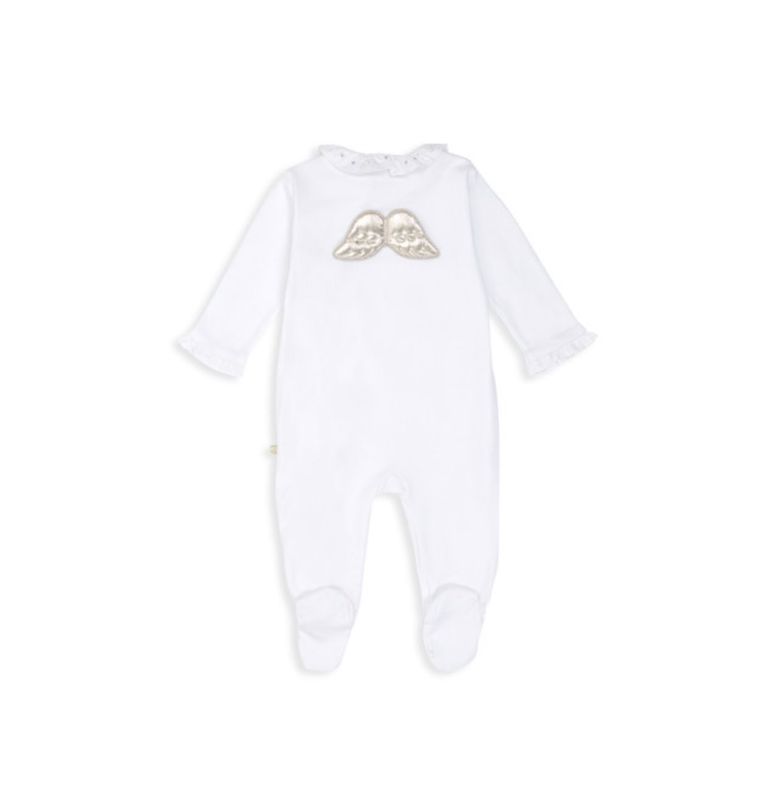 Pima Cotton Silver Angel Wing Sleepsuit 