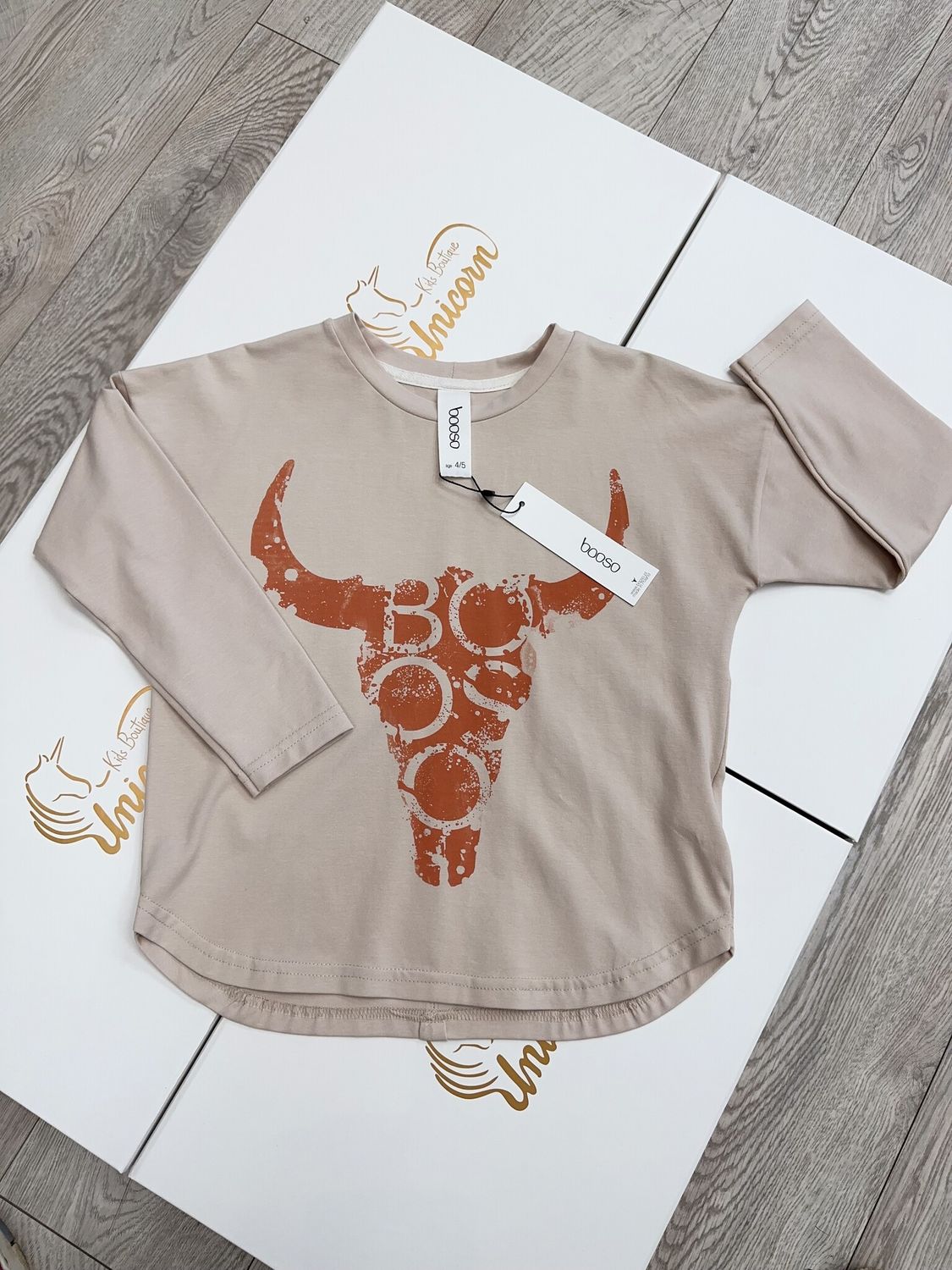 BOOSO Longsleeve ivory Orange cow