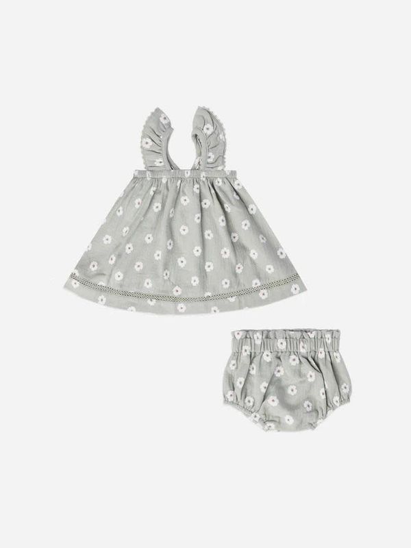 Quincy Mae Ruffle Tank Dress+Blommer Set