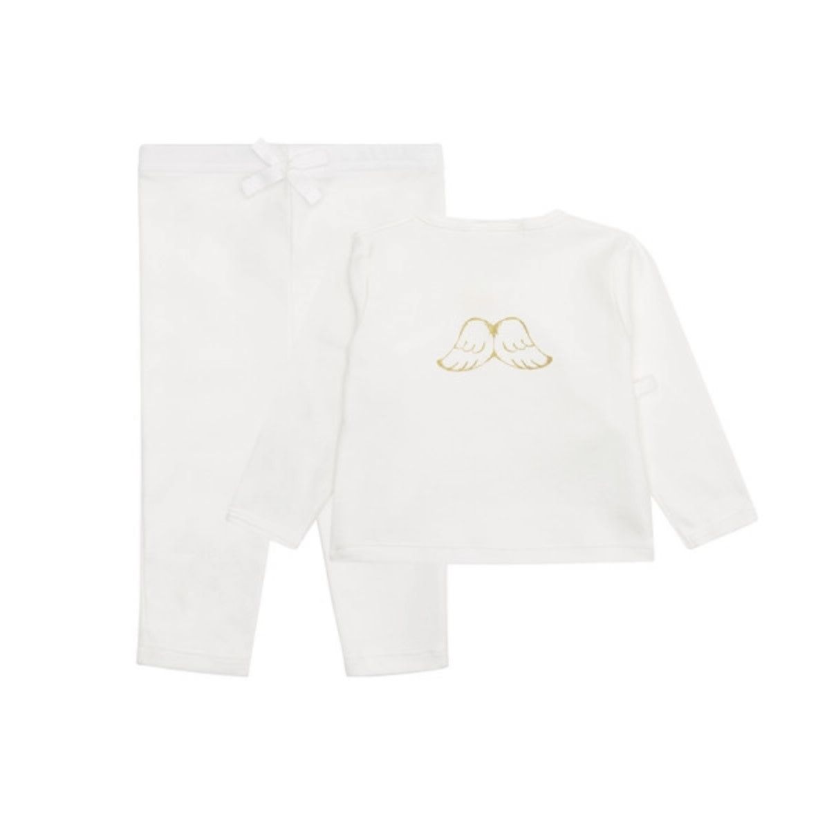 Angel Wing 2 Piece Jersey Set, Color: cream, Size: 6M
