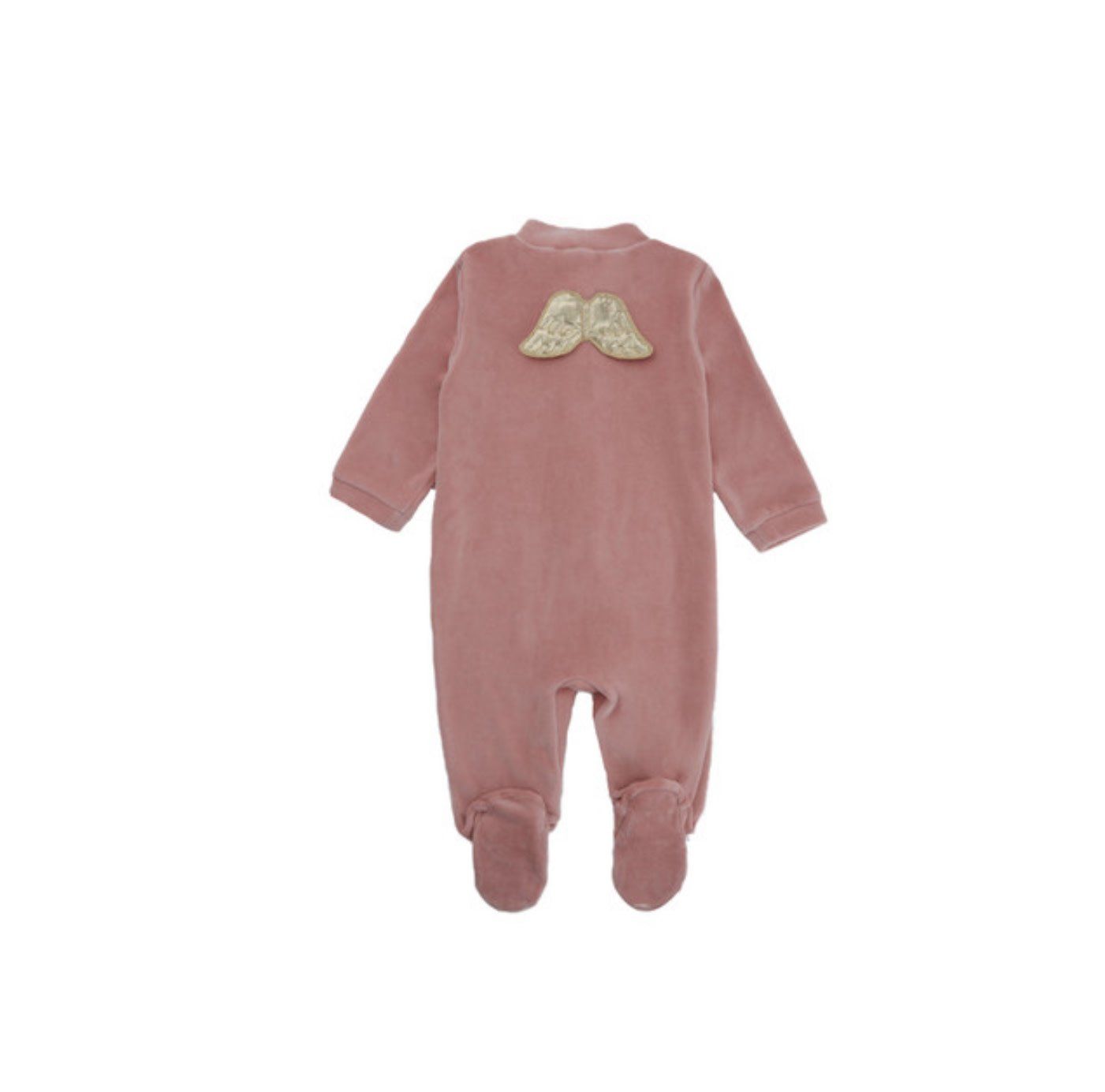 Velour Gold Angel Wing , Color: Dusty Pink, Size: 6M