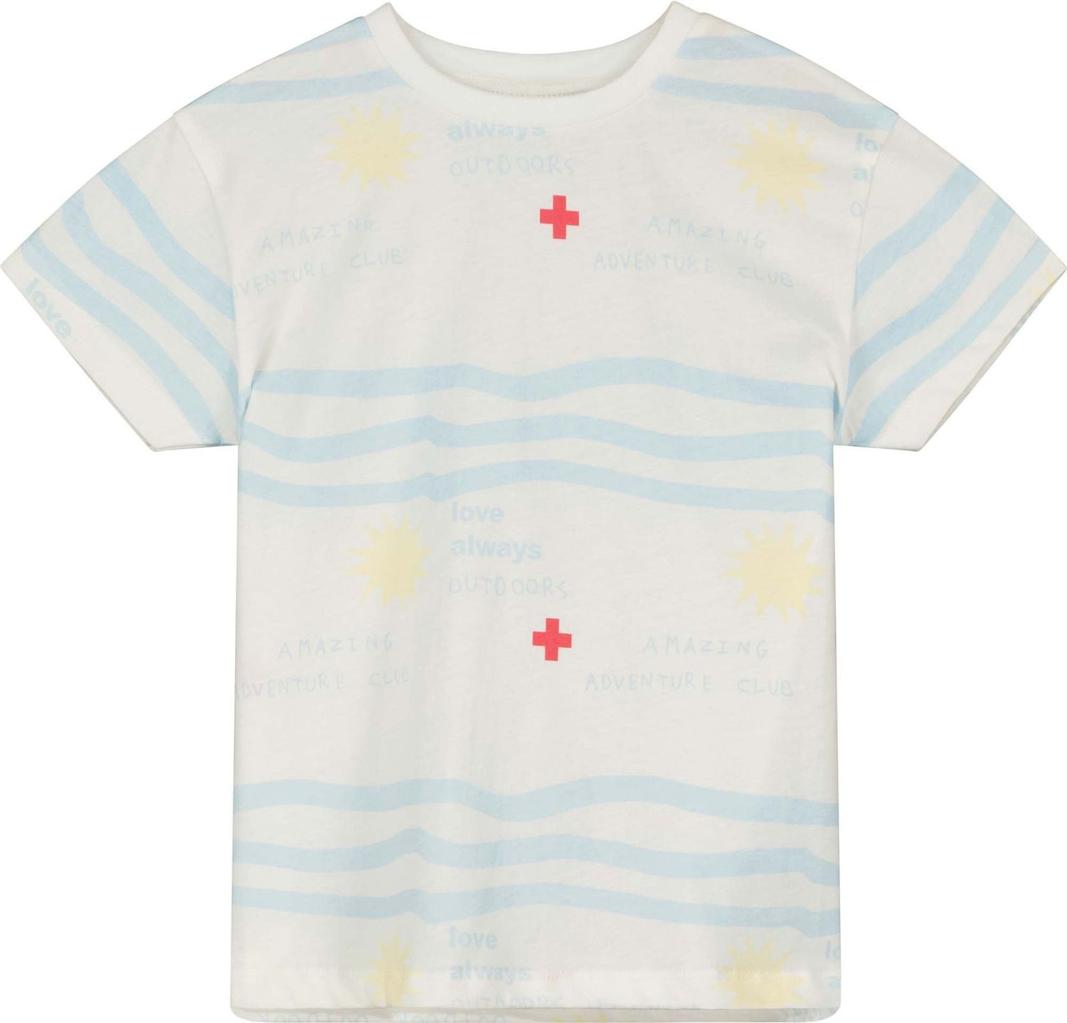 BEAU LOVES ADVENTURE CLUB TEE, Color: WHITE &amp; BLUE, Size: 4-5