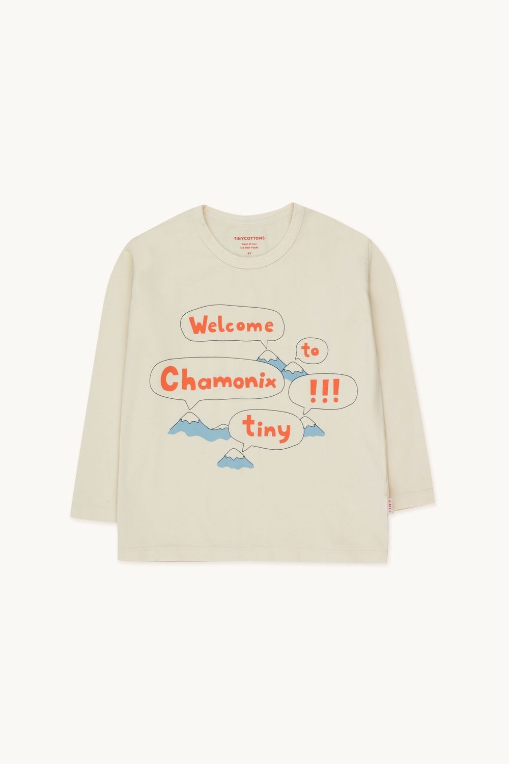  Tiny Cottons Welcome Tee, Color: light cream, Size: 4Y