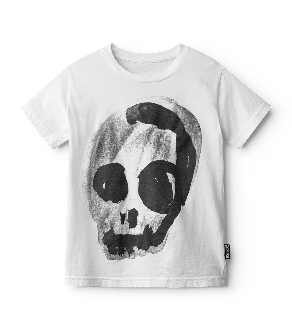 Nununu Faded Skull T-Shirt, Color: White, Size: 6-7Y