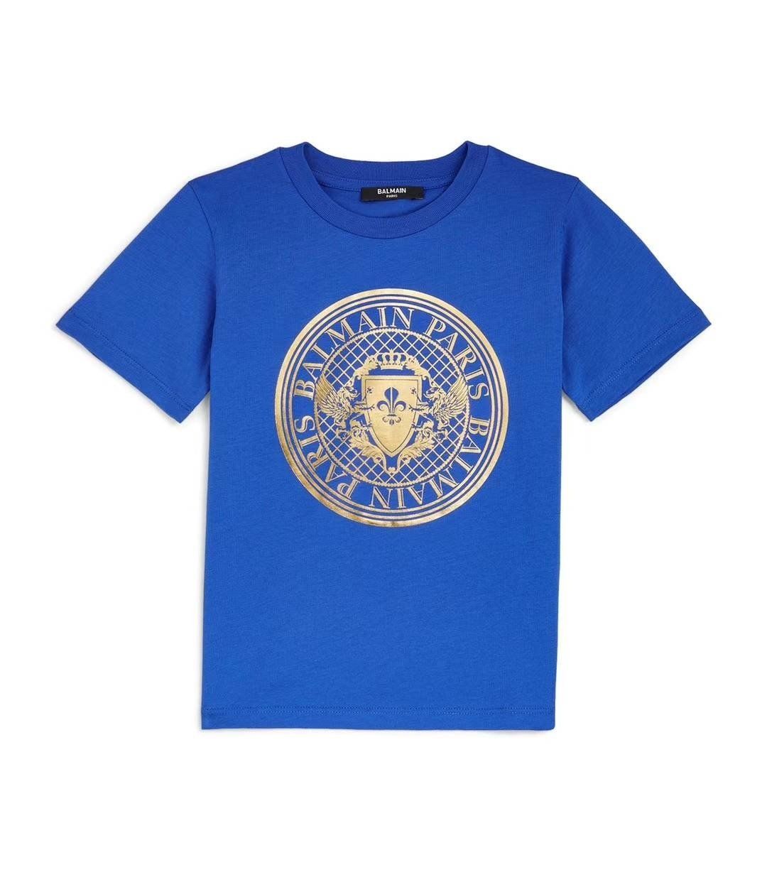 Balmain  Medallion Logo Kids T-Shirt, Color: Blue, Size: 6Y