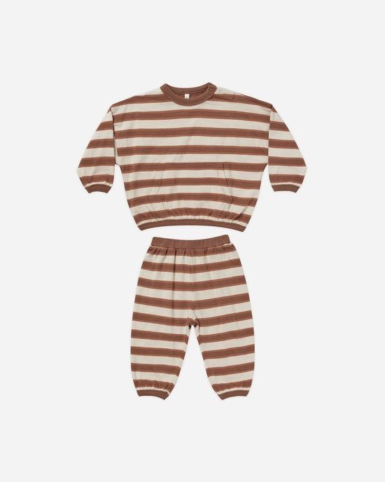 Rylee + Cru Relaxed Set , Color: Cedar Stripe, Size: 2-3Y