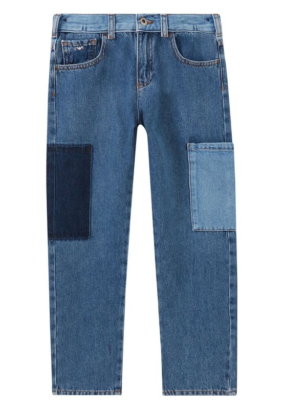 Emporio Armani Denim Pant with Cargo Pocket, Color: Jean, Size: 6A