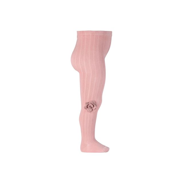CONDOR RIB TIGHTS WITH WOOL FLOWER, Color: ROSA PALO, Size: 4