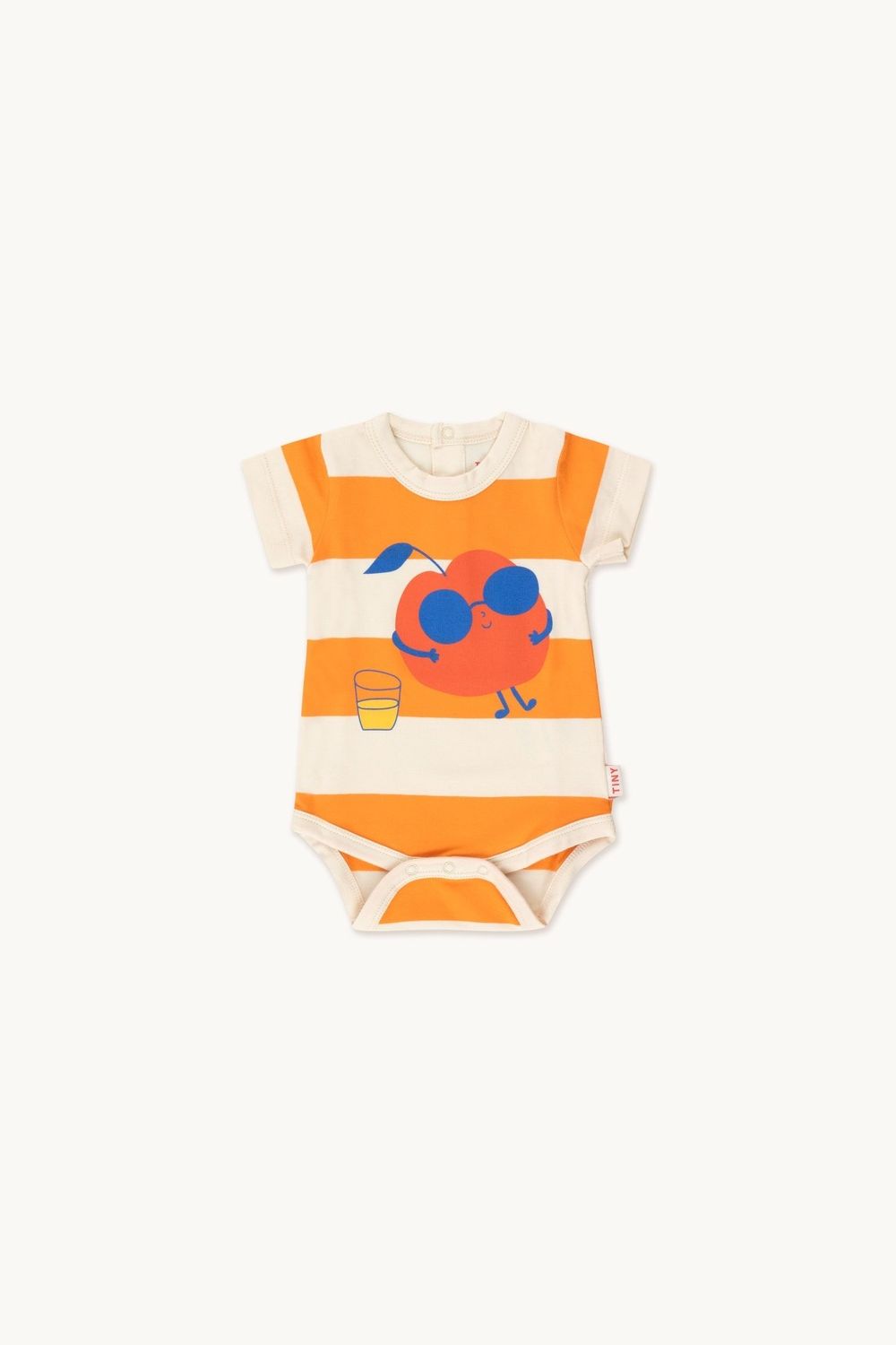 Tiny Cottons Leisure Stripes Body, Color: Cream/Marigold, Size: 6m
