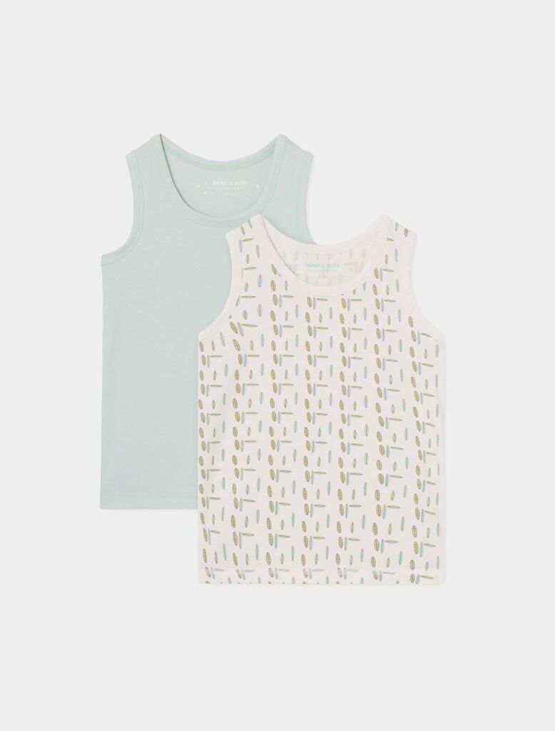 Mini A Ture Top GOTS 2 pack, Color: Boy, Size: 3/4