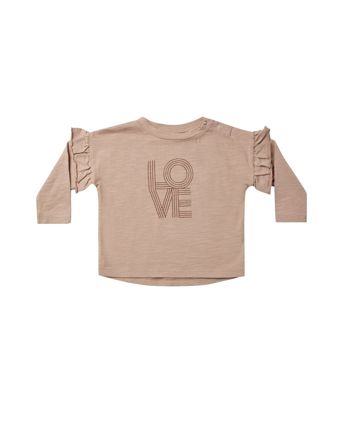 Ruffle long sleeve tee , Color: Love, Size: 2/3