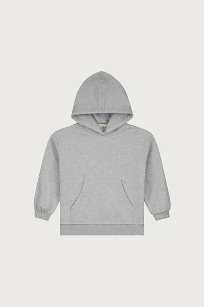 Gray Label Hoodie, Color: Grey Melange, Size: 3/4y