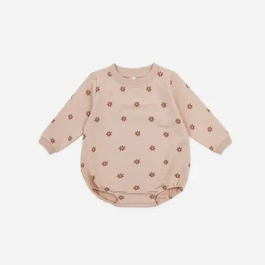 QM Crewneck Bubble Romper, Color: Daisies, Size: 6/12m