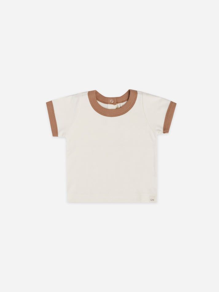 Quincy Mae Ringer Tee, Color: Ivory, Size: 0-3m