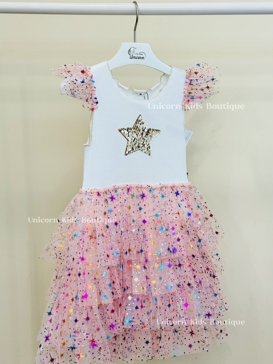 Petite Hailey Leah Layered Tutu Dress, Color: Star Peach, Size: 5
