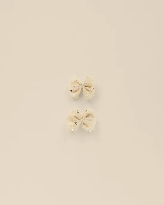 Noralee Flutter Tulle Clips, Color: Champagne Stars, Size: OS