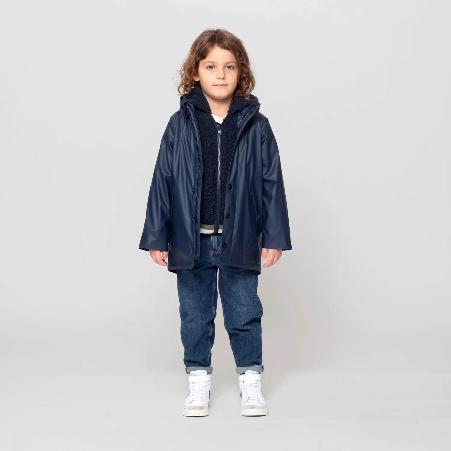 GOSOAKY 3 IN 1 RAINCOAT, Color: BLUE, Size: 5/6Y(110/116)