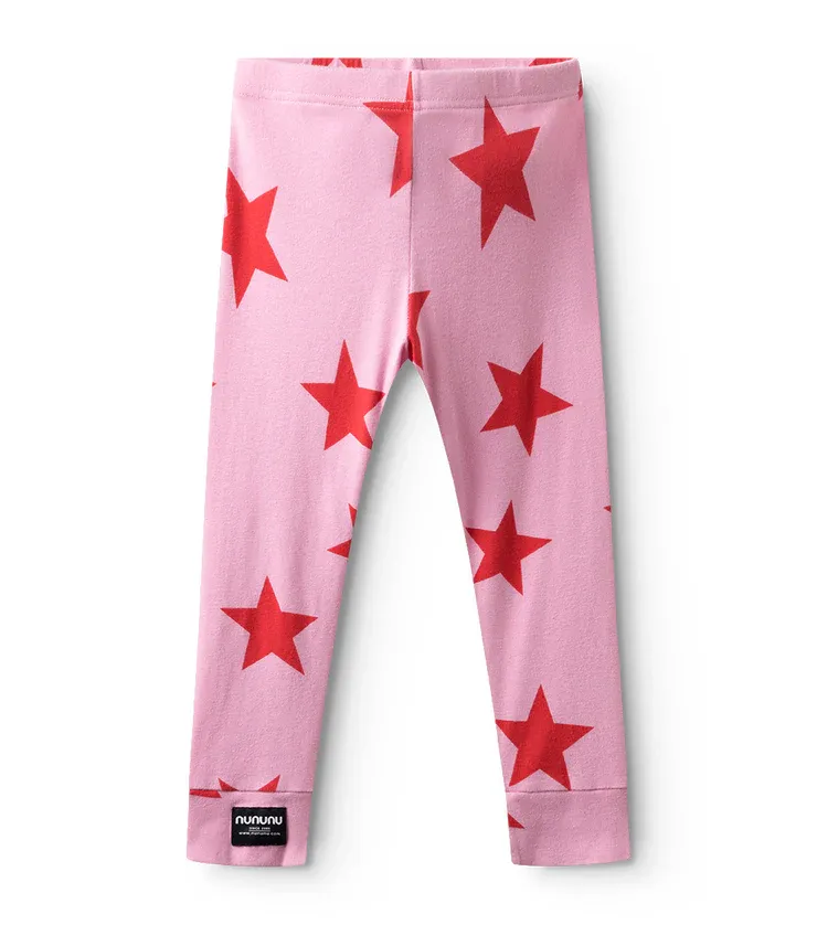 NUNUNU STAR LEGGING, Color: Super Pink, Size: 6/7Y