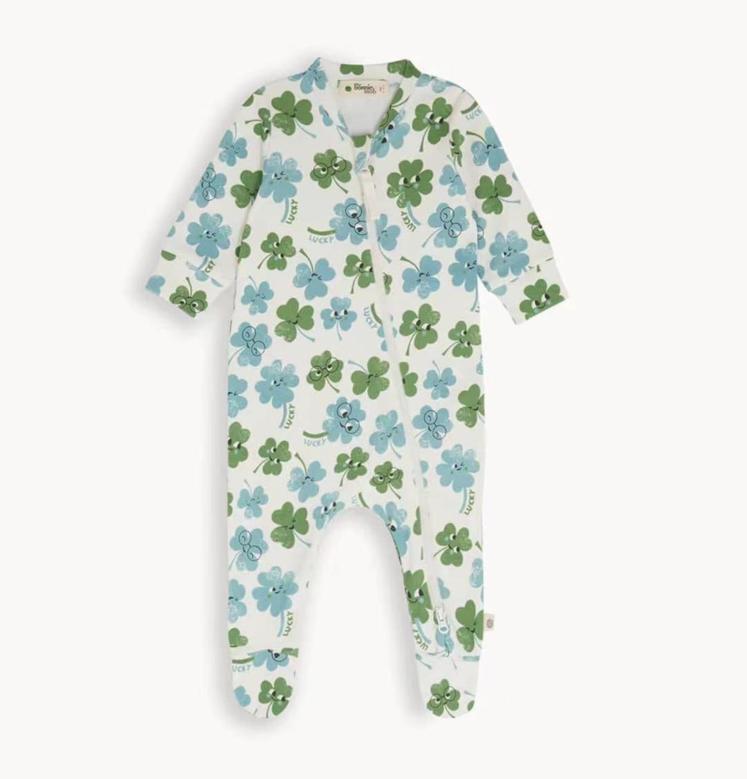 The Bonnie Mob Zip Front Sleepsuit, Color: Clover, Size: 3/6m
