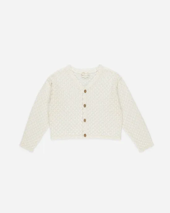 Rylee Cru Ella Cardigan, Color: Ivory, Size: 4/5Y