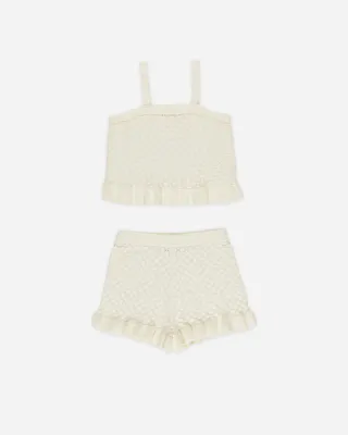 Rylee Cru Crochet Tank Set