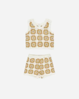 Rylee Cru Crochet Tank Set